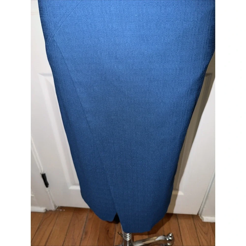ZAC‎ Zac Posen Women's Blue Asemetrical Pencil Skirt Size 4 USA Midi 27in